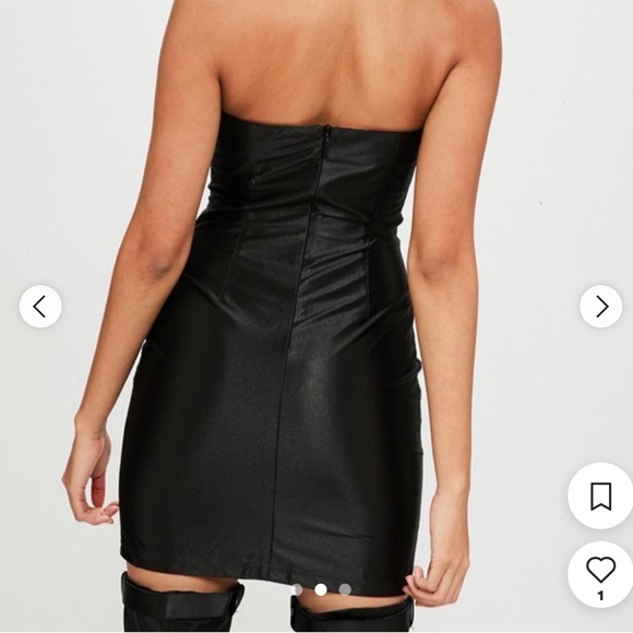 BNWT Missguided x Carli Bybel Lace Side Split strapless mini dress - Picture 3 of 6